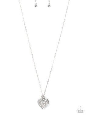 Paparazzi Sparkly Heart Charm Necklace and Earrings Set (NL264)